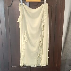 Wilfred Cream Midi Skirt with Ruffle Detail